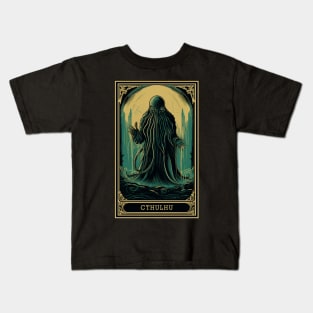 Cthulhu Tarot Card Vintage Artwork Kids T-Shirt